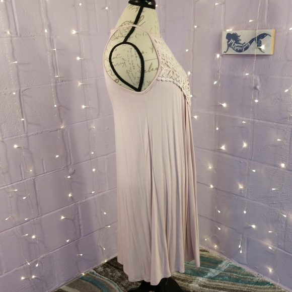 BOGO Pale Pink Dress with Crocheted Neckline - Picture 4 of 7